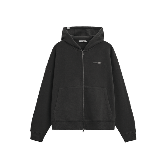 Two-Way Zip-Up Cropped Hoodie