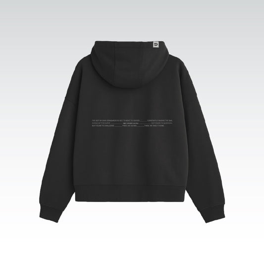 Two-Way Zip-Up Cropped Hoodie