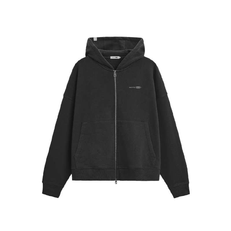 Two-Way Zip-Up Cropped Hoodie