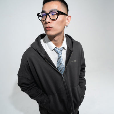 Two-Way Zip-Up Cropped Hoodie